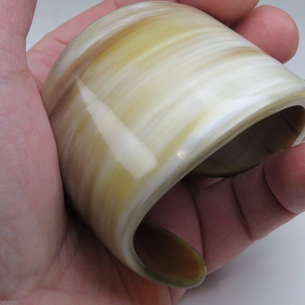 $230 Ethically Sourced Natural Buffalo Horn Jewelry Horn Cuff Bangle Bracelet